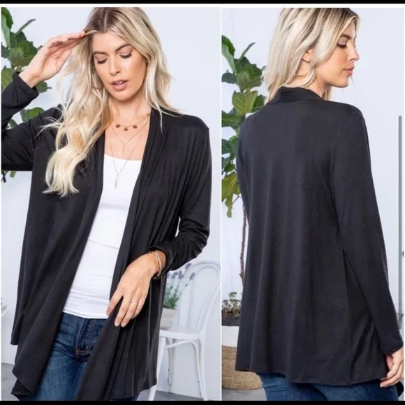 LAST ONE: Butter soft women’s open front versatile long sleeve cardigan fall top - Picture 2 of 3